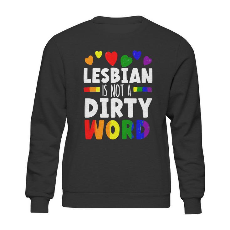 Lesbian Is Not A Dirty Word Gbtq Sexual Diversity Pride Funny Gift Graphic Design Printed Casual Daily Basic Sweatshirt