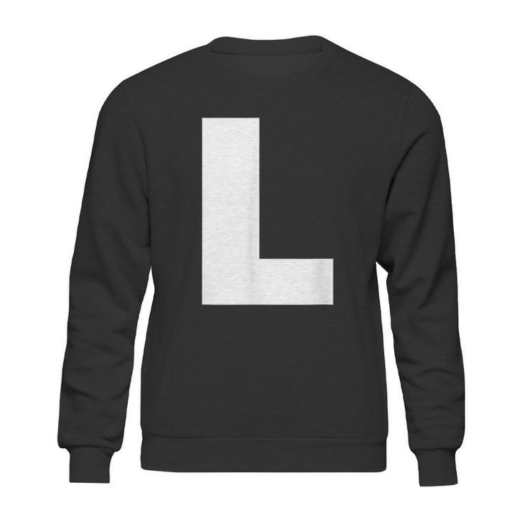 Letter L Capital Alphabet Bold Style Sweatshirt