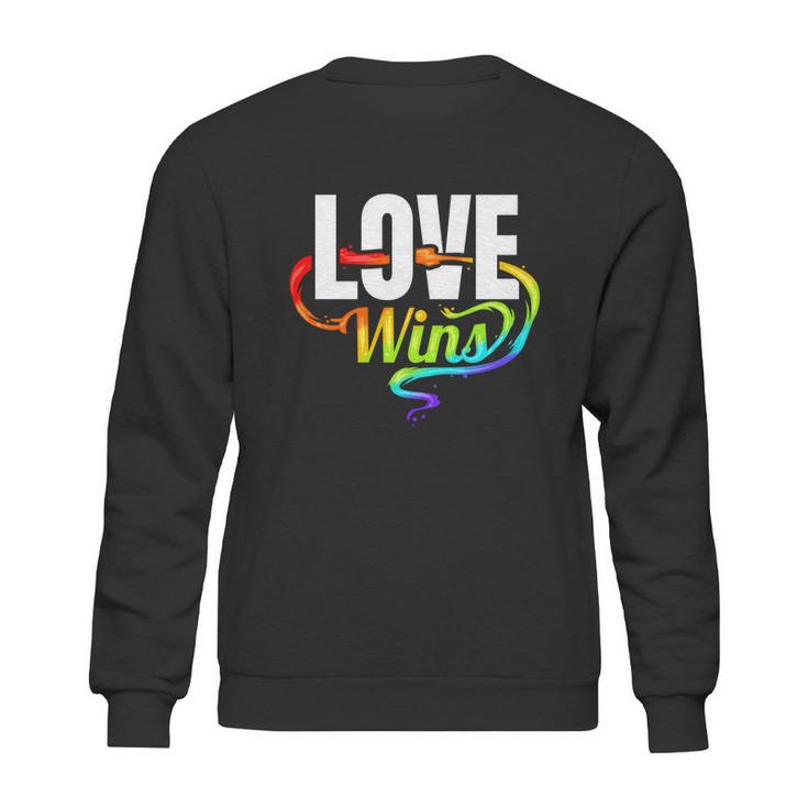 Lgbtq Love Wins Logo For Pride Month Funny Gift Sweatshirt