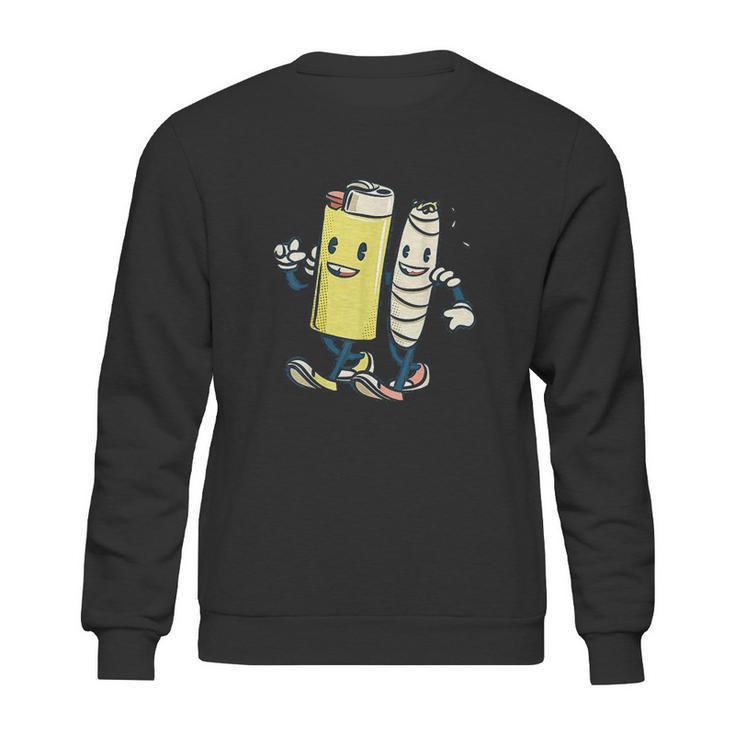 Lighter Joint Friends  Smoking   Marijuana Sweatshirt