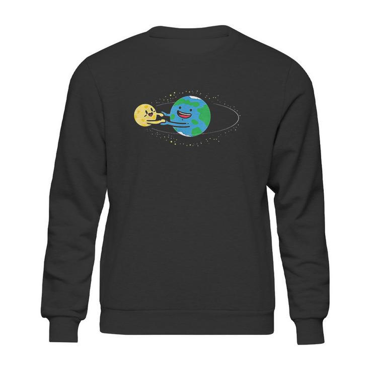 Love Earth And Moon Happy Stars Planets Space Orbit Sweatshirt