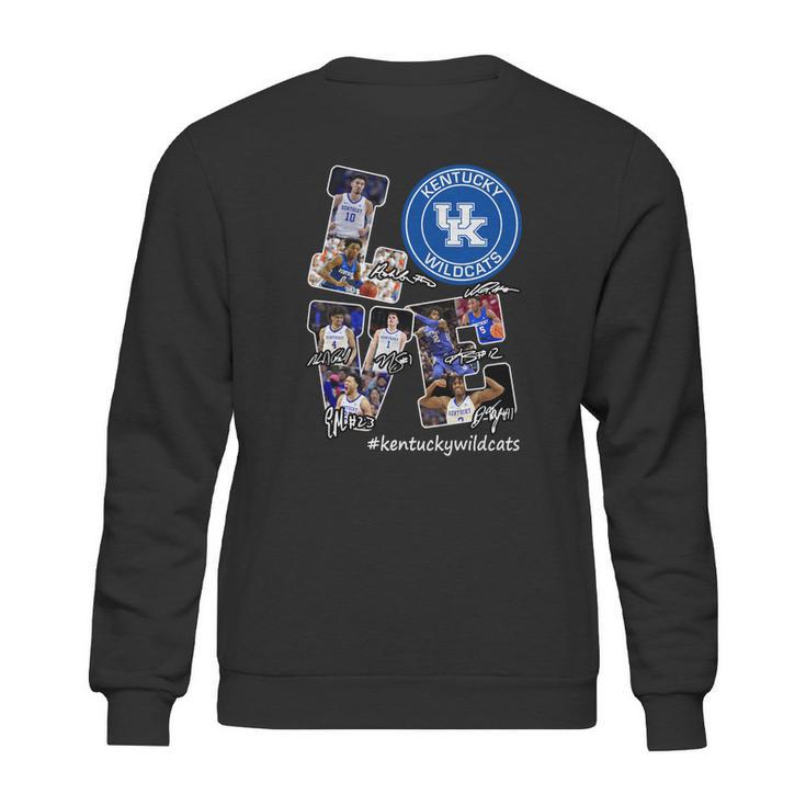 Love Kentucky Wildcats Players Signatures Sweatshirt