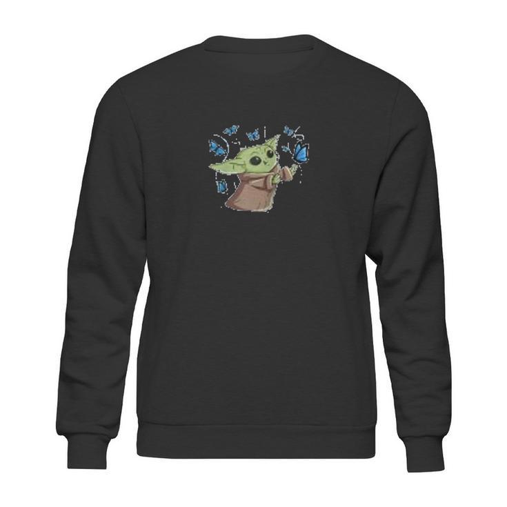 The Mandalorian The Child With Blue Butterflies Sweatshirt