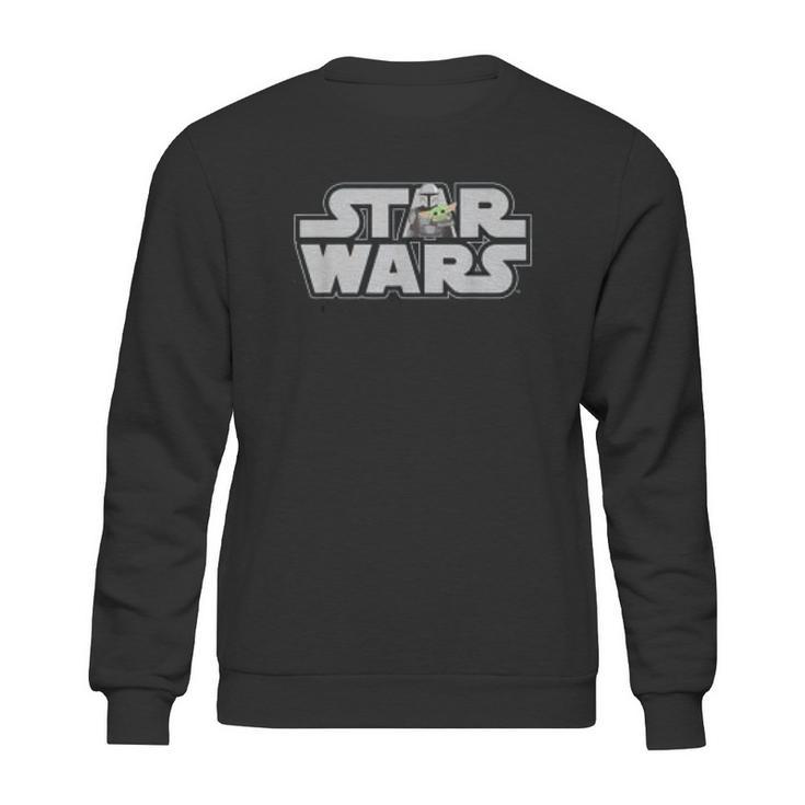 The Mandalorian Logo With Mando And The Child Sweatshirt