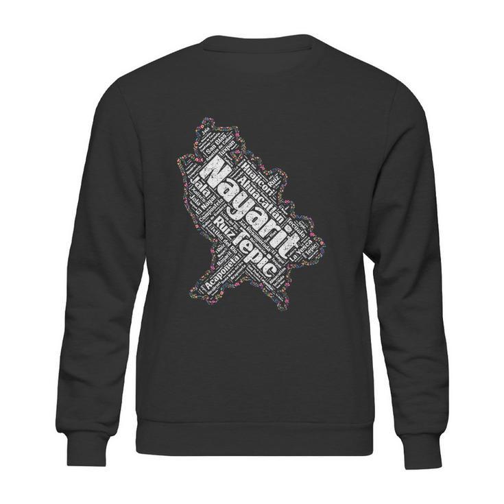 Mapa De Nayarit Mexico Y Municipios Flores Mexicanas Sweatshirt