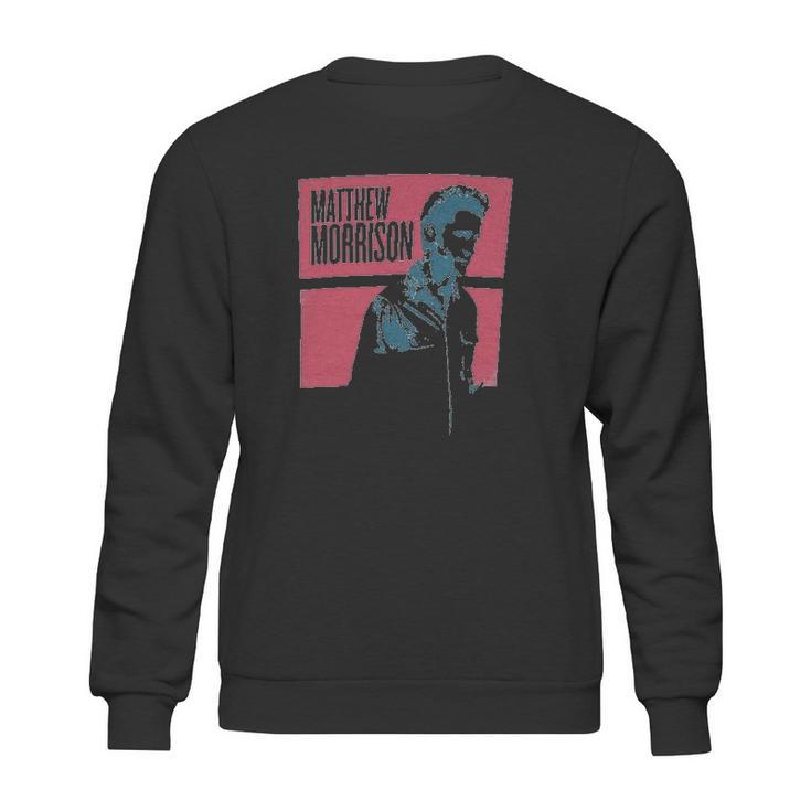 Matthew Morrison Blocks Image Grey Girls Juniors Sweatshirt