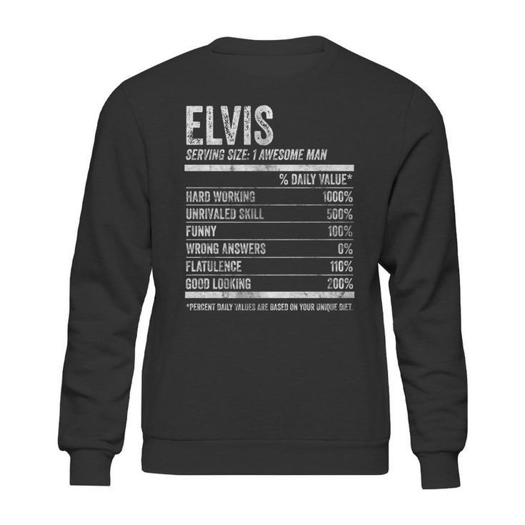 Mens Elvis Nutrition Personalized Name  Funny Name Facts Sweatshirt