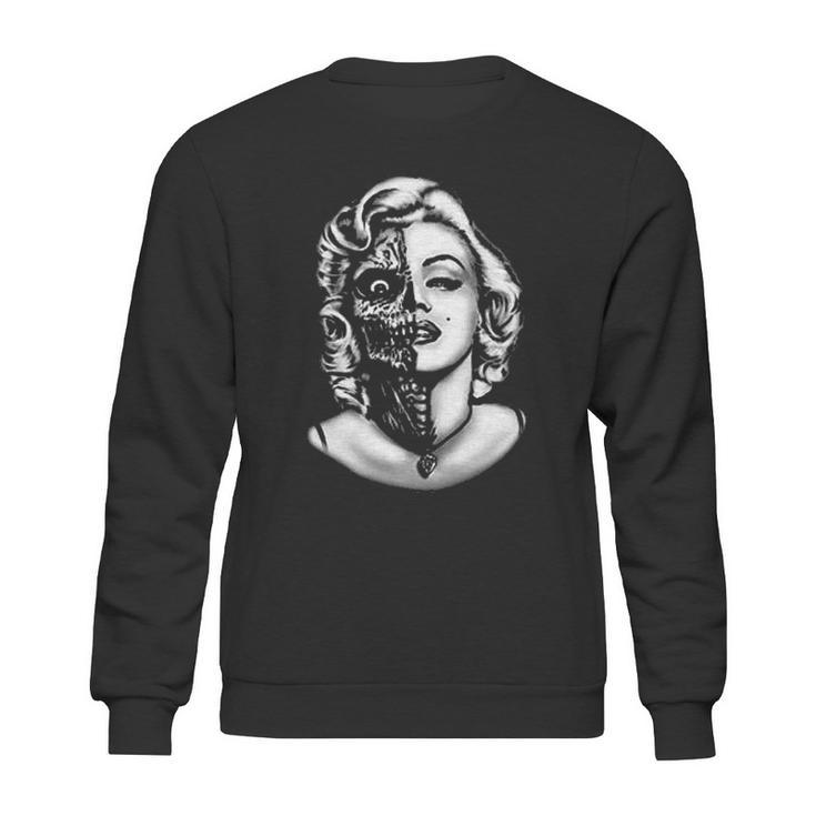 Mens Marilyn Monroe Half Skull Sweatshirt