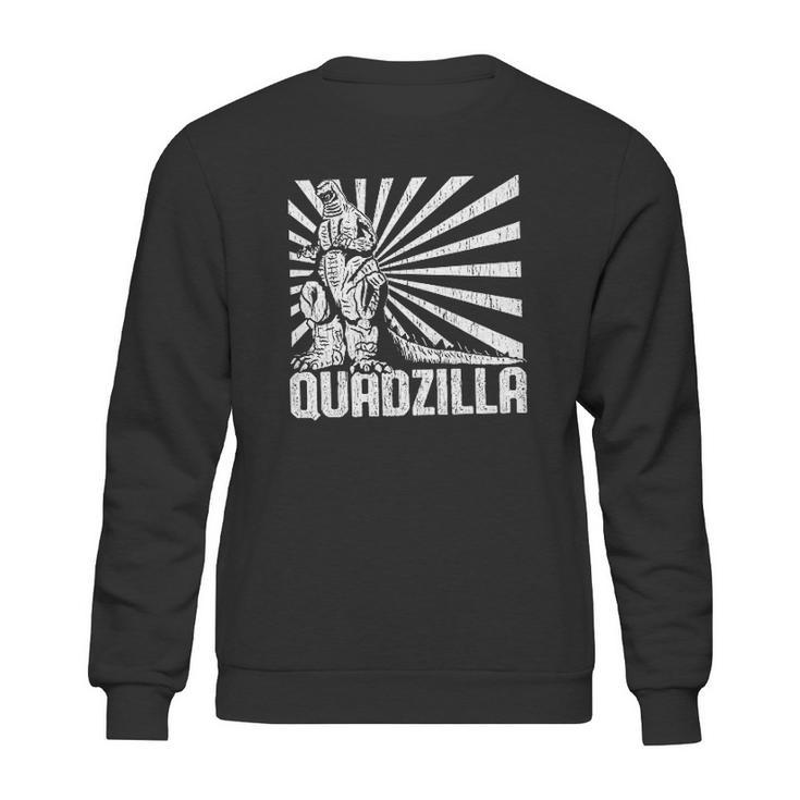 Mens Quadzilla Funny Gym Leg Day Sweatshirt