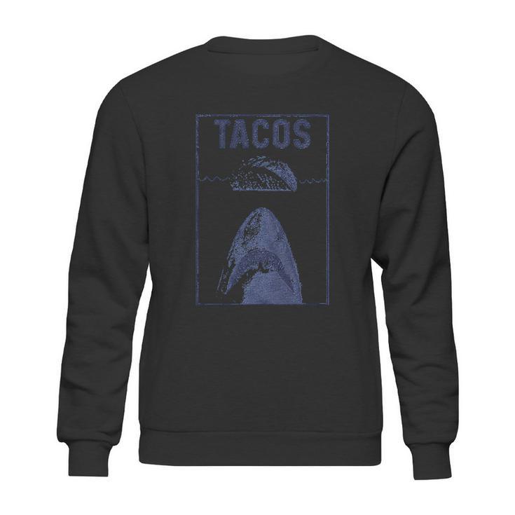 Mens Tacos Shark Funny Jaws Cinco De Mayo Sweatshirt