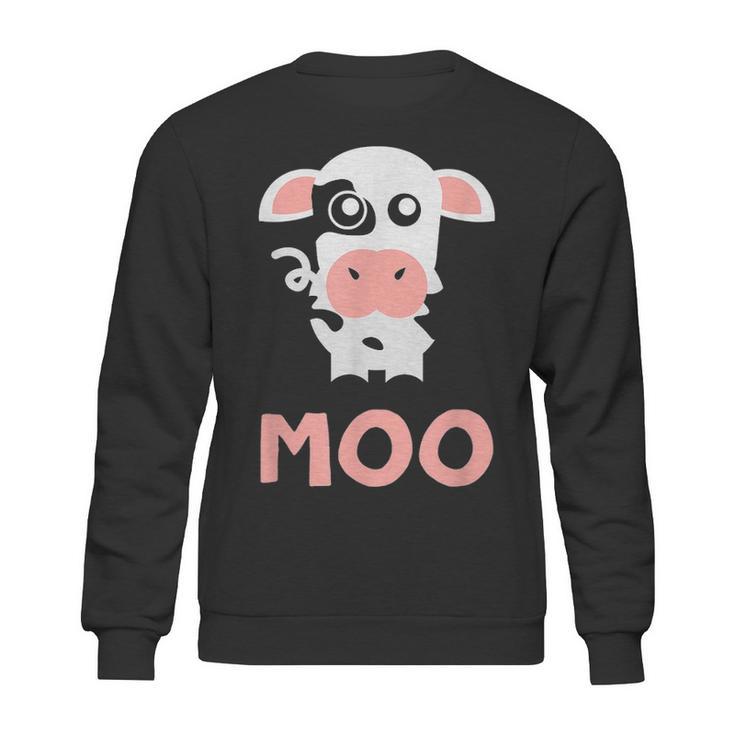 Moo Cow  Farm Animals For Toddlers T Fam Girl Sweatshirt