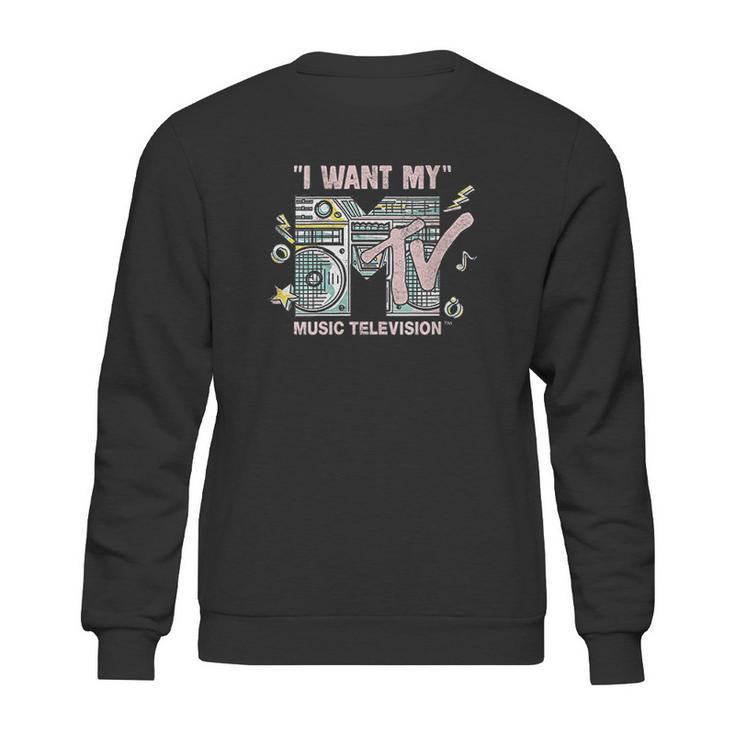 Mtv I Want My Mtv Vintage Speakers Sweatshirt