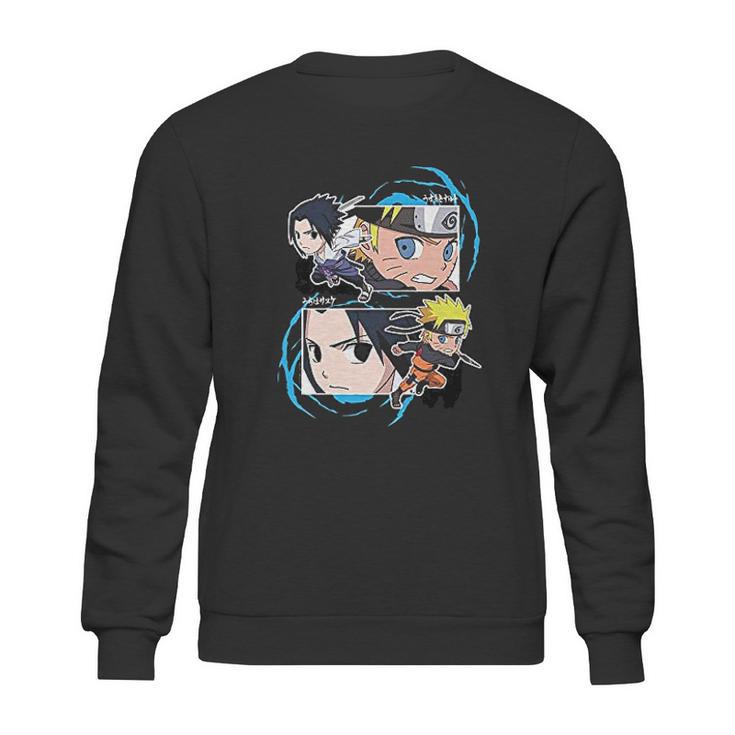 Naruto Shippuden Naruto And Sasuke Sd Fight Frames Sweatshirt