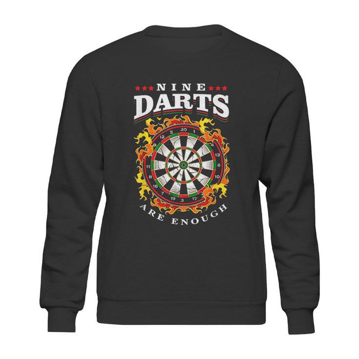 Nine Darts Are Enough Dartboard In Flames Sweatshirt