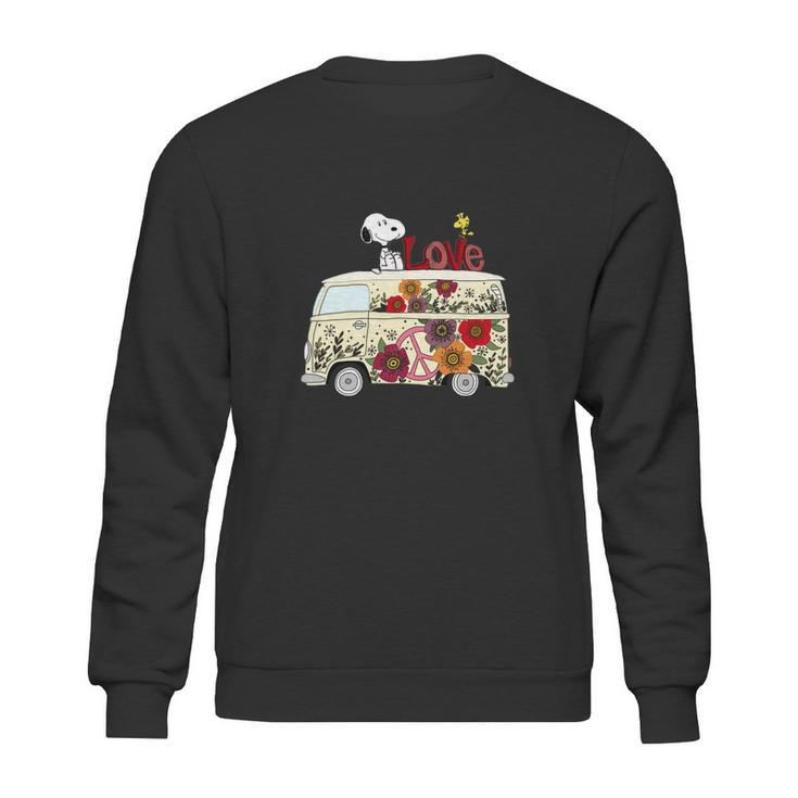 Peace And Love Are All We Need Volkswagen Bus Snoopy Shirts Sweatshirt