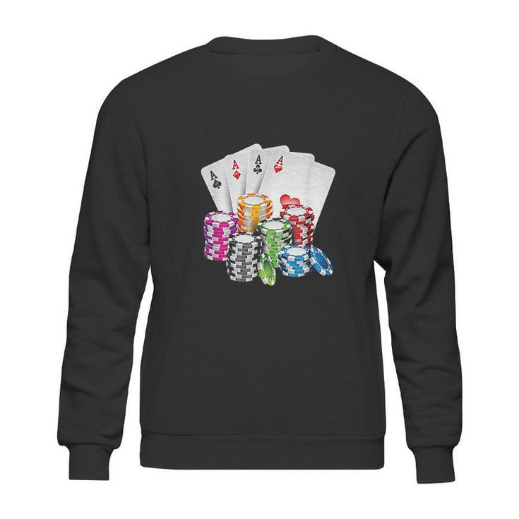 Poker King Queen Card Casino Chip Gambling Sweatshirt