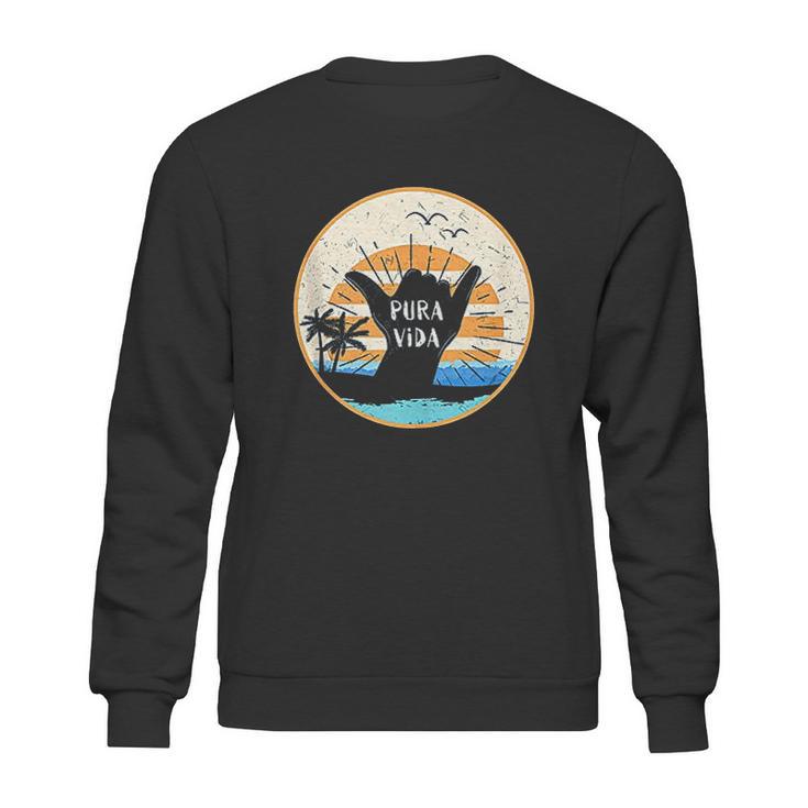 Pura Vida Costa Rica Shaka Sign Surfing Surfer Tropical Gift Sweatshirt