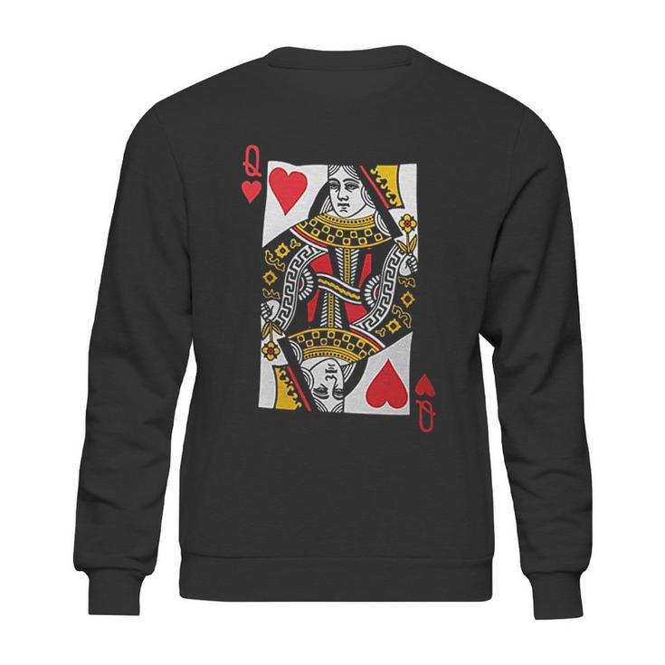 Queen Of Hearts Playing Card Funny Sweatshirt