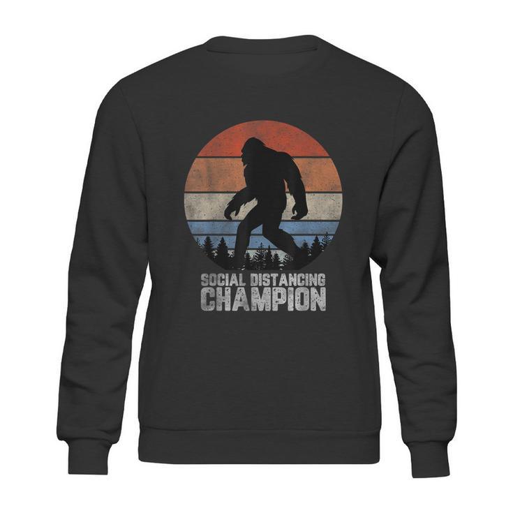 Retro Bigfoot  Bigfoot Social Distancing Champ Sweatshirt