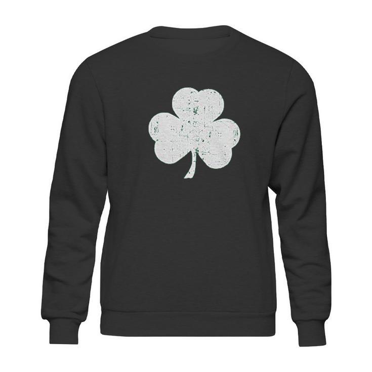 Retro Heather Green Distressed Shamrock Sweatshirt