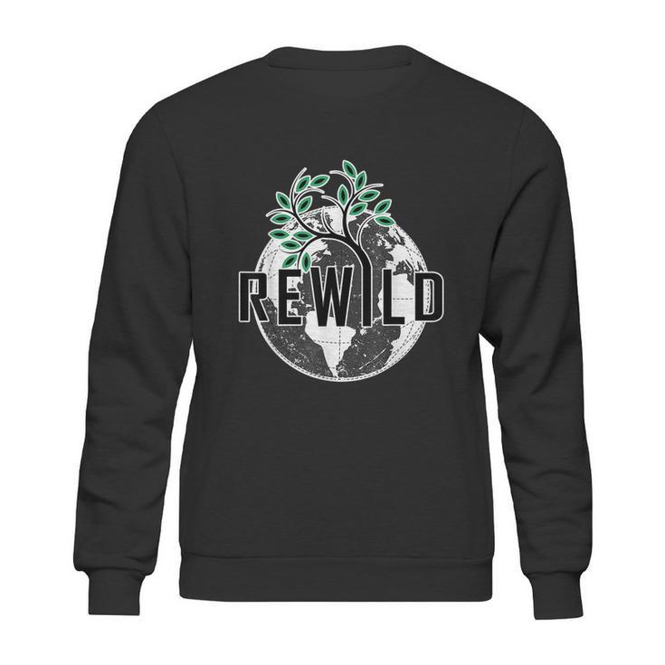 Rewild David Attenborough Save Earth Environmental Gifts Graphic Design Printed Casual Daily Basic Sweatshirt