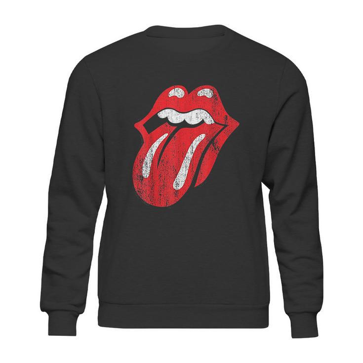 Rolling Stones Official Distressed Tongue Sweatshirt
