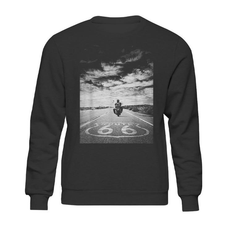 Route 66 Biker On The Road Sweatshirt