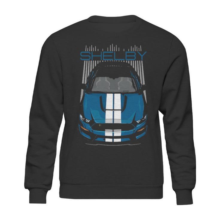 Shelby Gt350   Blue  White Sweatshirt