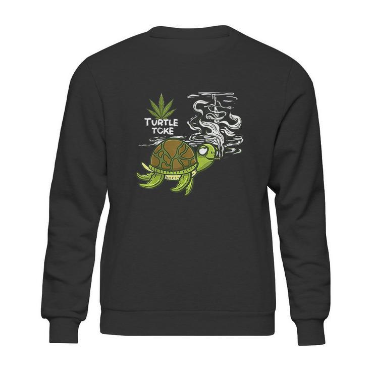 Smoking High Turtle Funny Weed 420 Marijuana Joint Stoner Sweatshirt