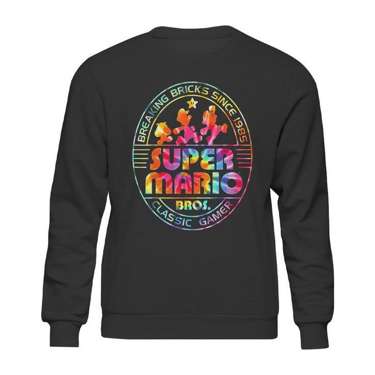 Super Mario Brick Break 85 Tie Dye Logo Graphic Sweatshirt