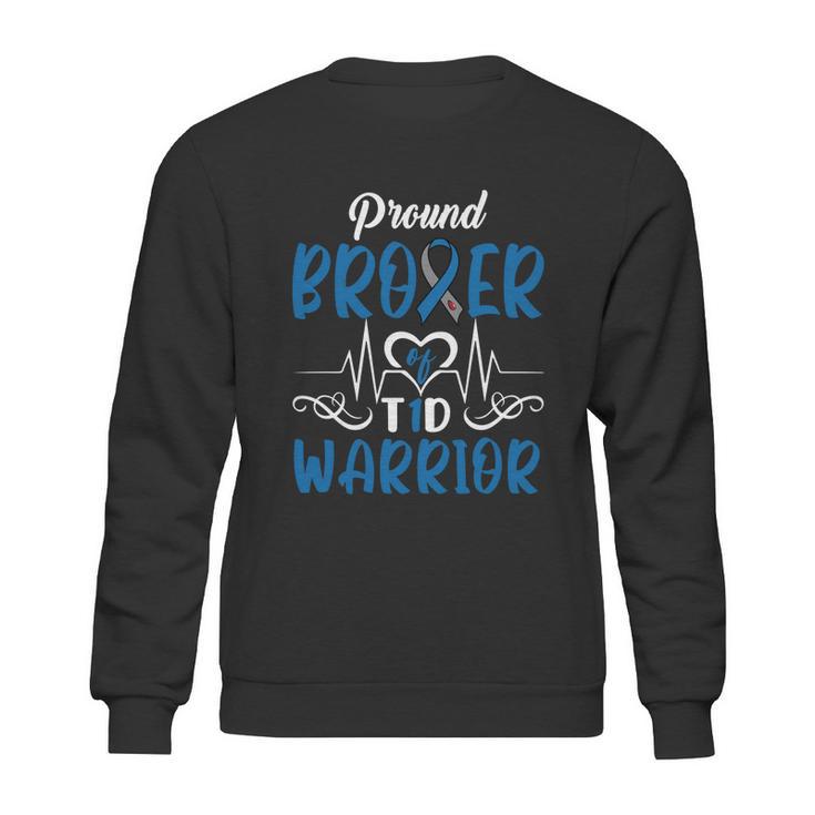 T1d Proud Brother Diabetes Awareness Type 1 Insulin Pancreas Gift Graphic Design Printed Casual Daily Basic Sweatshirt