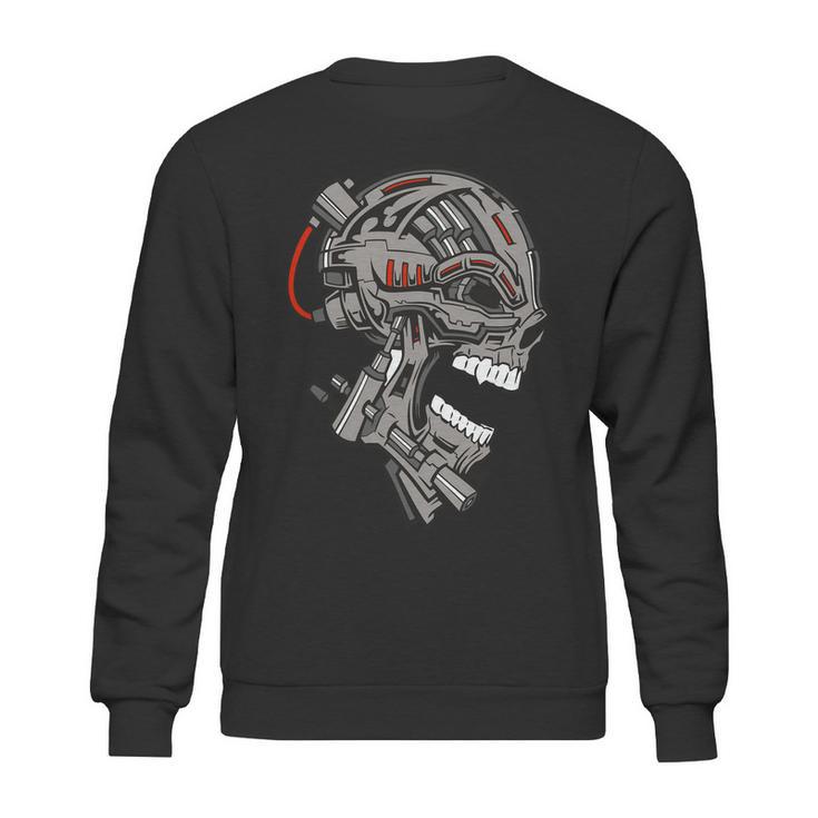 Terminator Skull Gun Head Graphic Design Printed Casual Daily Basic Sweatshirt