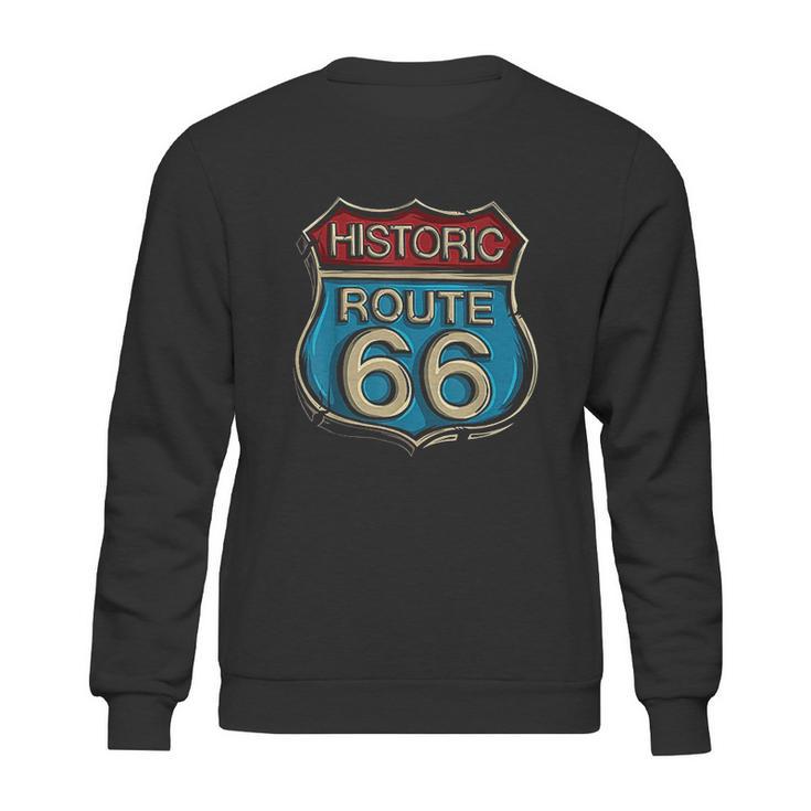 Historic Route 66 Road Sign Highway Sweatshirt