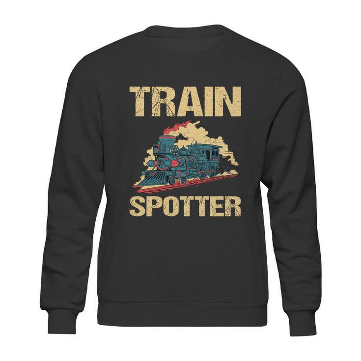 Trainspotter Design Trainspotting Steam Locomotive Gift Graphic Design Printed Casual Daily Basic Sweatshirt