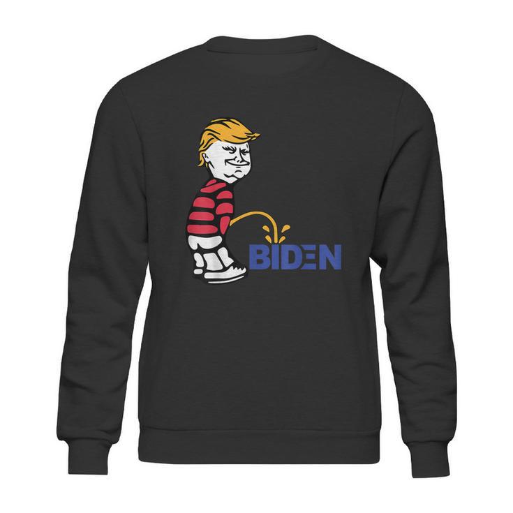 Trump 2021 Peeing Pissing Pee On Biden Anti Biden Sweatshirt