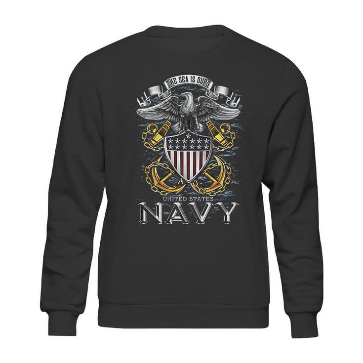 Usn Navy Full Print Eagle Hooded Sweat Sweatshirt