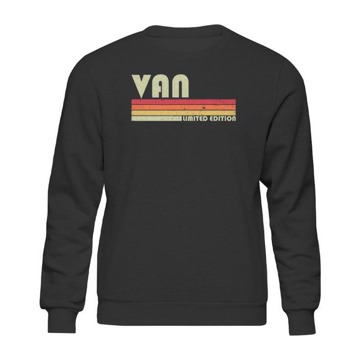 Van Name Personalized Retro Vintage 80S 90S Birthday Sweatshirt