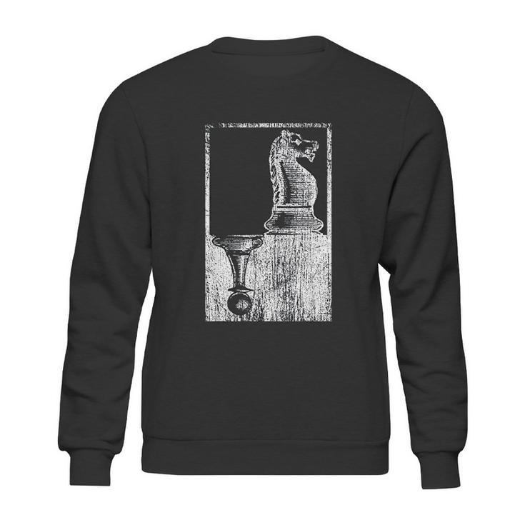 Vintage Pawn And Knight Shadow Chess Sweatshirt