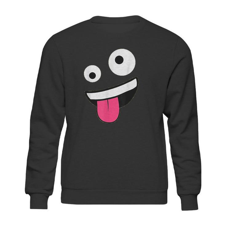 Wild Silly Crazy Eyes Zany Face Emojis Halloween Costume Sweatshirt