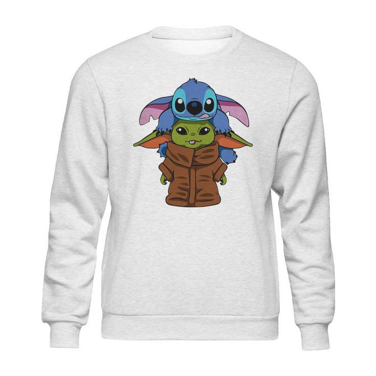 Baby Yoda And Baby Stitch Sweatshirt