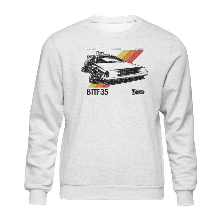 Back To The Future 35Th Retro Stripe Delorean Sweatshirt