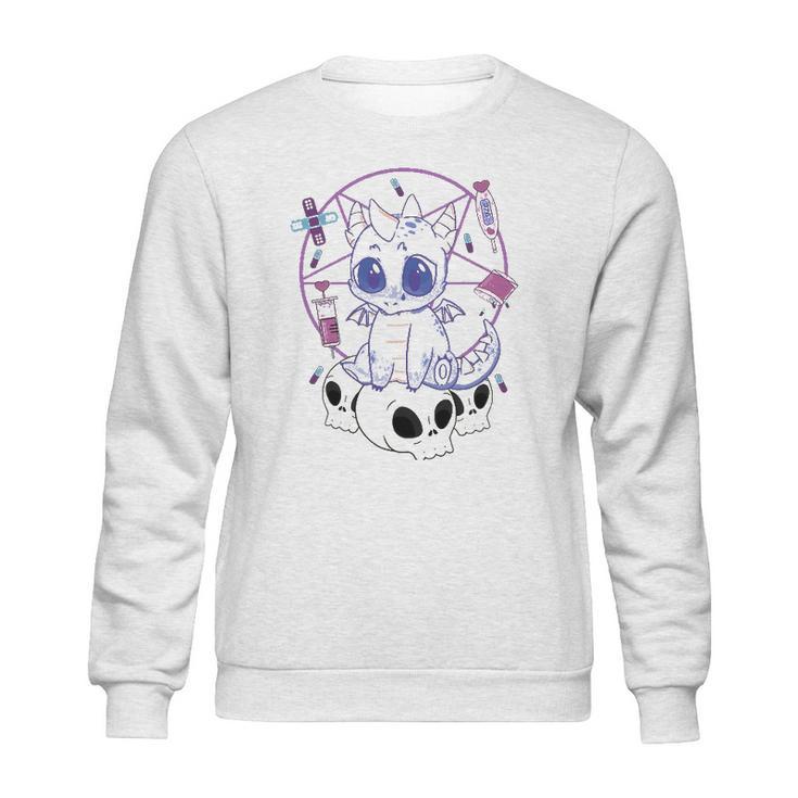 Cute Japanese Yami Kawaii Pastel Goth Aesthetic Anime Dragon Sweatshirt