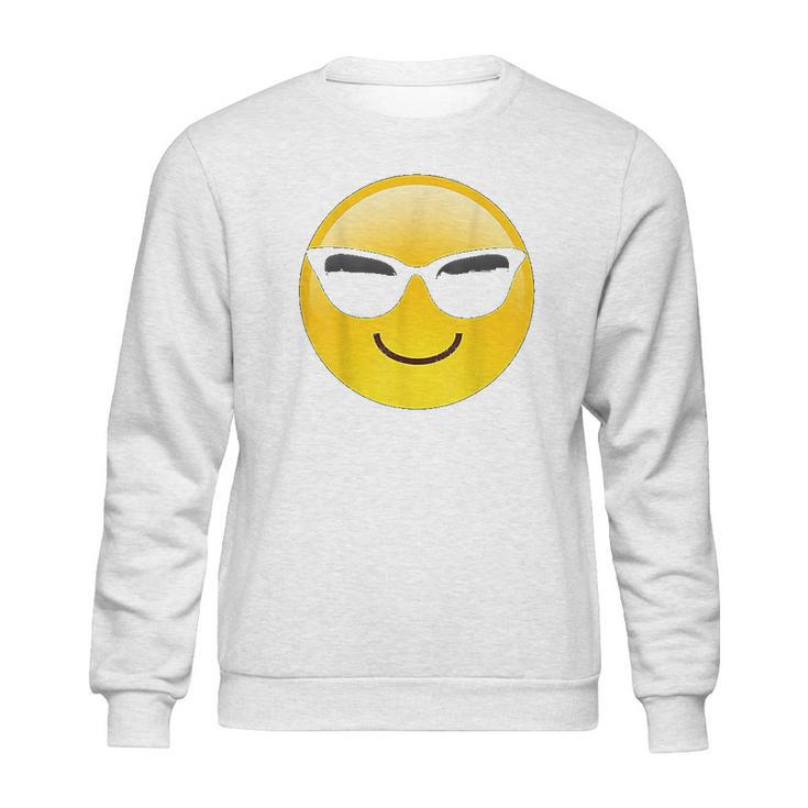 Emoji Cool Shades Smiley Face Sunglasses Confident Awesome Sweatshirt