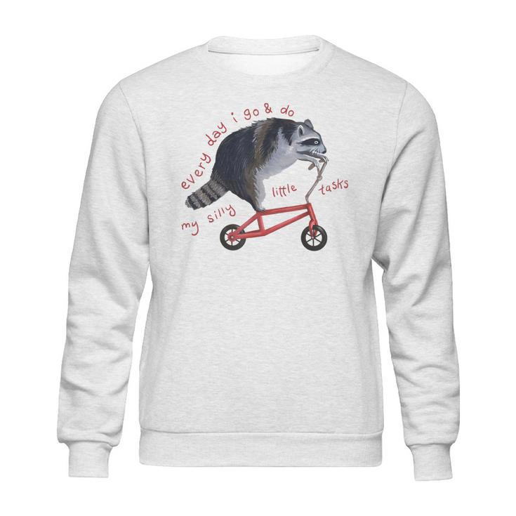 Funny Raccoon On Bike Do Silly Thing Sweatshirt