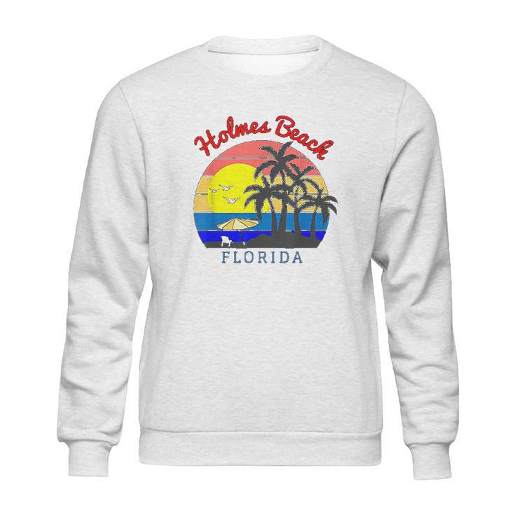 Holmes Beach Florida Vintage Retro Beach Sunset Gift Sweatshirt