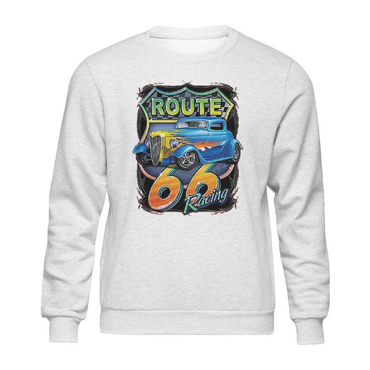 Hot Rod Route 66 Sign Sweatshirt