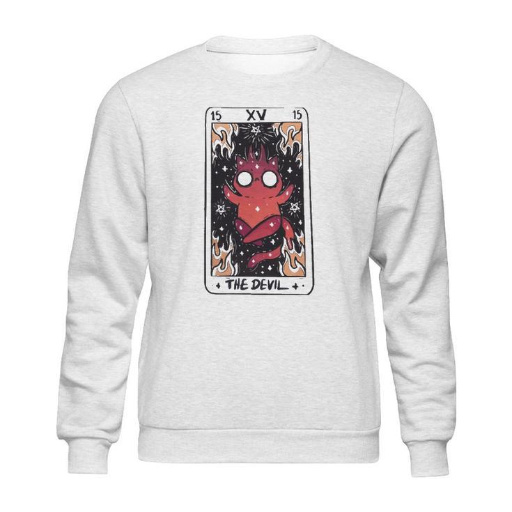 Kawaii Pastel Goth Art The Devil Tarot Cute Demon Cat Creepy Sweatshirt