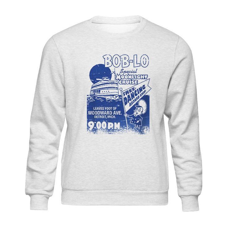 Made In Detroit Boblo Poster Heather Blue Navy Sweatshirt