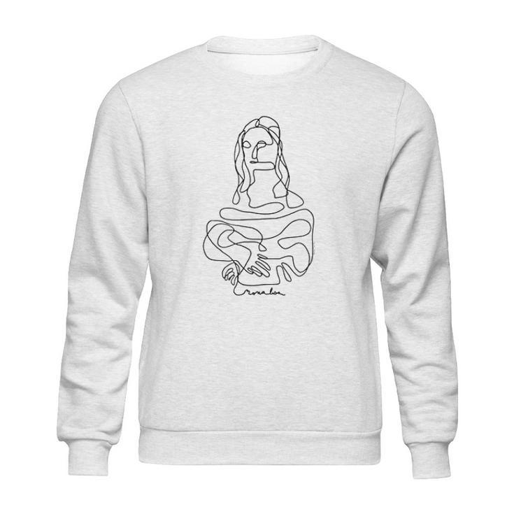 Mona Lisa One Line Drawing Sweatshirt