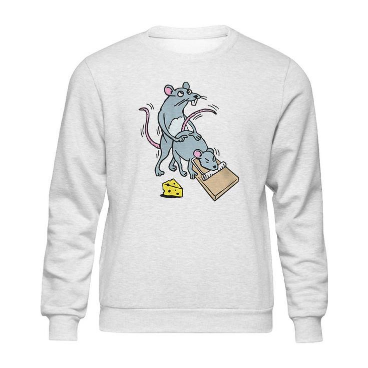 Mouse Screwing A Mouse In A Mousetrap Funny Joke  T-Shirt Sweatshirt